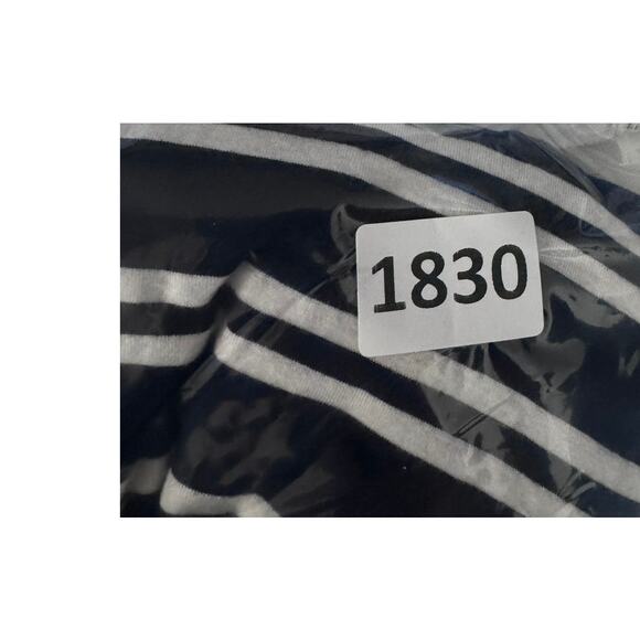 Anthropologie Maeve Womens Small Navy Blue White Stripe Turtleneck Dress - Picture 7 of 7